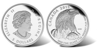 2015 Bald Eagle Silver Coins in Fractional Set 2015 $5 Bald Eagle Silver Proof Coin (Obverse and Reverse)