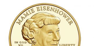 2015 Mamie Eisenhower First Spouse Gold Coins Available 2015-W $10 Proof Mamie Eisenhower First Spouse Gold Coin - Obverse