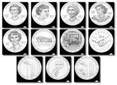Design candidates for Mamie Eisenhower First Spouse Gold Coins