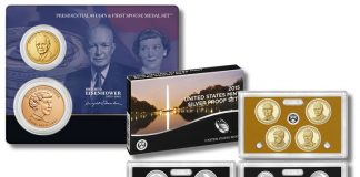 2015 Silver and $1 Sets; Popular Coin News Eisenhower $1 and Medal Set and 2015 Silver Proof Set