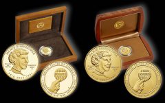 Proof and Uncirculated 2015 Mamie Eisenhower First Spouse Gold Coins and Presentation Cases