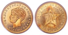 1880 $4 Coiled Hair