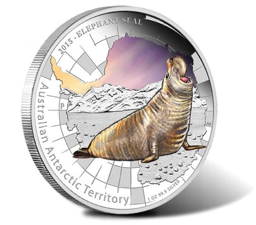 2015 $1 Elephant Seal 1oz Silver Proof Coin