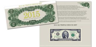 2015 $2 Triple Deuce Sets Offer Matching Serial Numbers 2015 $2 Triple Deuce Set