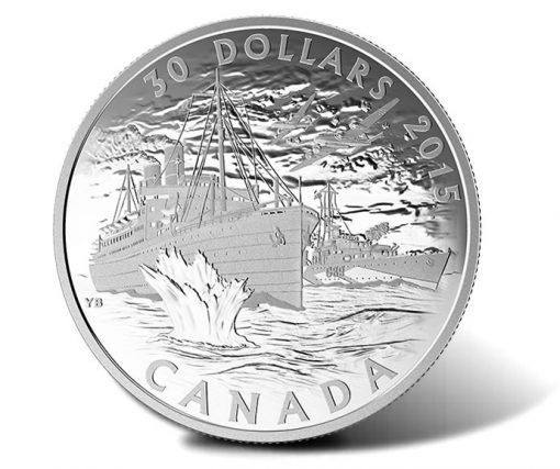 2015 $30 Canada's Merchant Navy in the Battle of the Atlantic Silver Coin