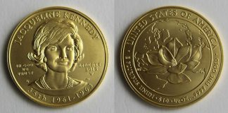 Jacqueline Kennedy Gold Coins Hit 10,894 in First Day 2015-W $10 Uncirculated Jacqueline Kennedy First Spouse Gold Coin Photo