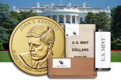 Rolls, Bags and Boxes of John F. Kennedy Presidential $1 Coins