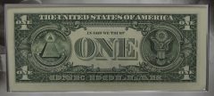 2013 $1 Federal Reserve note, back