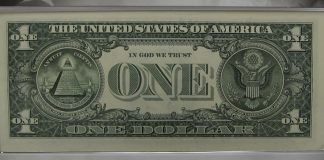 2015 American $1 Coin and Currency Set Photos 2013 $1 Federal Reserve note, back