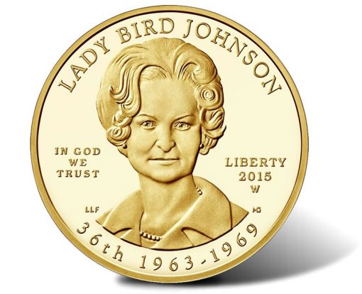 2015-W $10 Proof Lady Bird Johnson First Spouse Gold Coin, Obverse