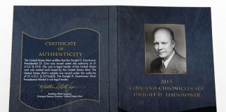 2015 Dwight D. Eisenhower Coin & Chronicles Set Photos Dwight D. Eisenhower Coin and Chronicles Set Cert