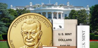 Lyndon B. Johnson Presidential $1 Coins in Rolls, Bags and Boxes Rolls, Bags and Boxes of Lyndon B. Johnson Presidential $1 Coins