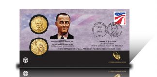 2015 Lyndon B. Johnson $1 Coin Cover Available 2015 Lyndon B. Johnson $1 Coin Cover