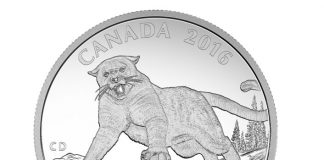 Canadian 2016 $100 Cougar Silver Coin for $100 Canadian 2016 $100 Cougar Silver Coin
