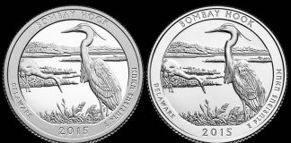 Three-Coin Set of 2015 Bombay Hook Quarters 2015 Proof and Uncirculated Bombay Hook Quarters