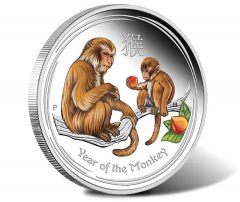 2016 Year of the Monkey 1oz Silver Proof Coloured Coin