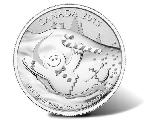 Canadian 2015 $20 Gingerbread Man Silver Coin