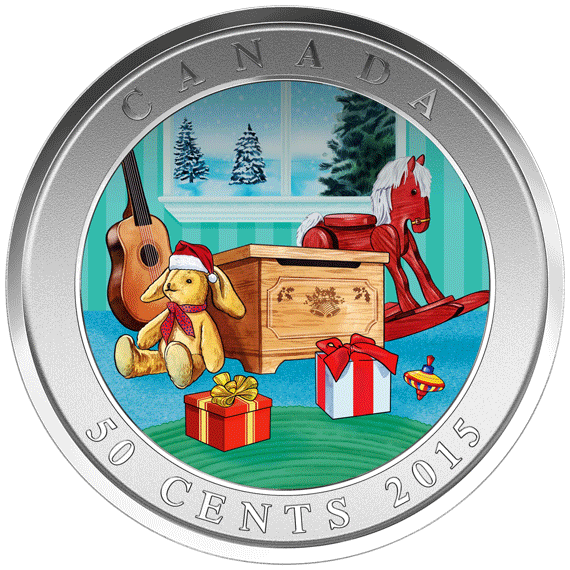 Canadian 2015 50c Holiday Toy Box Coin