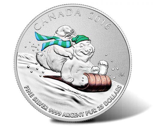Canadian 2016 $25 Winter Fun Silver Coin
