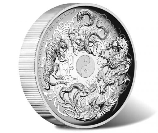 Chinese Ancient Mythical Creatures 2016 1oz Silver Proof High Relief Coin, Obverse