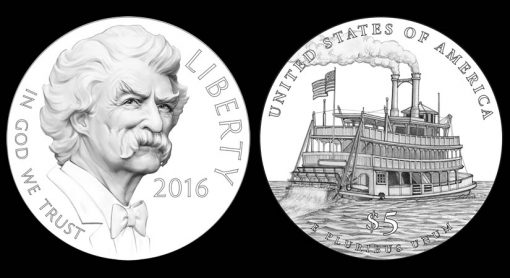 Designs for 2016 $5 Mark Twain Commemorative Gold Coins