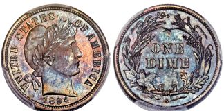 1894-S Barber Dime Headlines Heritage January FUN Sale 1894-S Barber Dime