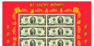 $2 Notes Bear Lucky 8888 Serial Numbers $2 8888 Lucky Money Sheet