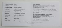 2015-W $100 Proof American Platinum Eagle – Coin Specifications
