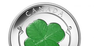 Canadian 2016 $20 Four-Leaf Clover Coin Released Canadian 2016 $20 Four-Leaf Clover Silver Proof Coin