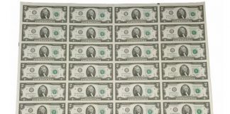 Series 2013 $2 Uncut Currency Sheets Released Series 2013 $2 Uncut Currency Sheet