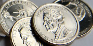 US Coin Production in February; Shawnee 25c and Nixon $1 Mintages 2016 Richard Nixon dollars