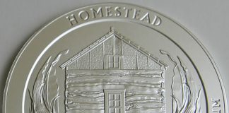US Mint Sales: Older Silver and Gold Coins Depart Homestead 5 oz silver coin