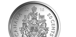 2016 50c Canadian Circulation Rolls in Special Wrap 2016 Canadian 50c Special Wrap Circulation Roll