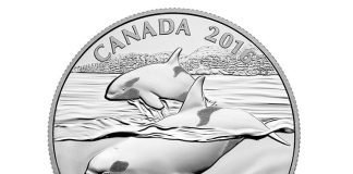 Canadian 2016 $100 Orca Silver Coin for $100 Canadian 2016 $100 Orcas Silver Coin