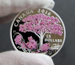 Photo of Canadian 2016 Cherry Blossoms Silver Coin, Reverse-b
