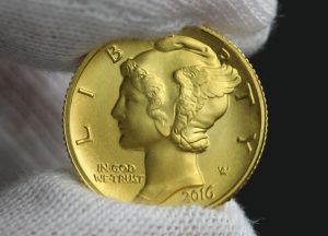 2016 gold Mercury dime