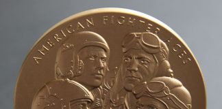 U.S. Mint Medals Honoring Military American Fighter Aces 3-Inch Bronze Medal, Obverse