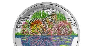 Canadian 2016 Landscape Illusion Coin Depicts Monarch Butterfly Canadian 2016 $20 Landscape Illusion Butterfly Silver Coin