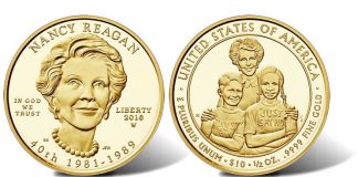 Ronald and Nancy Reagan Coins Launch July 1 2016 $10 Proof Nancy Reagan First Spouse Gold Coins