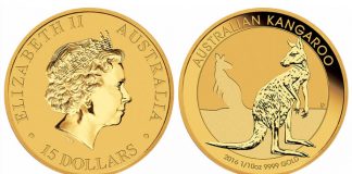 Perth Mint Gold and Silver Bullion Sales in May 2016 Australian Kangaroo 1-10oz Gold Bullion Coin