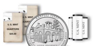 2016 Harpers Ferry Quarters Released Harpers Ferry National Historical Park quarters, rolls and bags