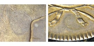 Heritage to Auction Double Plug 1795 Silver Dollar Close up plugs 1795 silver dollar