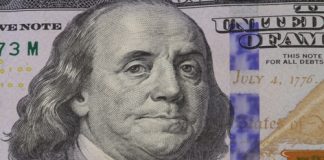 US Banknote Production in June Highest in 8 Months American dollar money Franklin portrait close-up