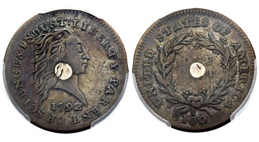 1792 Silver Center Cent