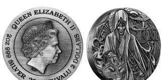 2016 Loki Antiqued 2 Oz Silver Coin in High Relief 2016 $2 Loki 2 oz Silver High Relief Antiqued Coin