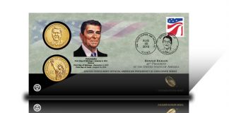 2016 Ronald Reagan $1 Coin Cover Available 2016 Ronald Reagan $1 Coin Cover