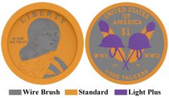 2016-S Enhanced Uncirculated Native American $1 Coin, Color Key