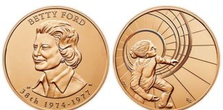 Pat Nixon, Betty Ford and Nancy Reagan Medals in First Spouse Set Betty Ford Bronze Medal