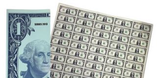 Series 2013 50-Subject $1 Uncut Currency Sheets Released Series 2013 50-Subject $1 Uncut Currency Sheet