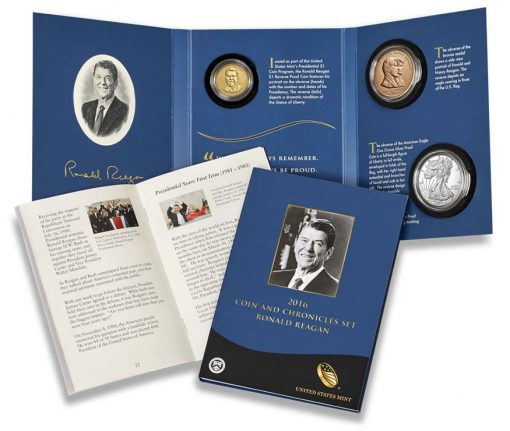 2016 Ronald Reagan Coin and Chronicles Set - Packaging, Booklet and Sleeve